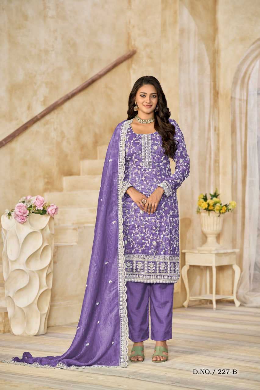 Organza  Embroidery Party wear suit
