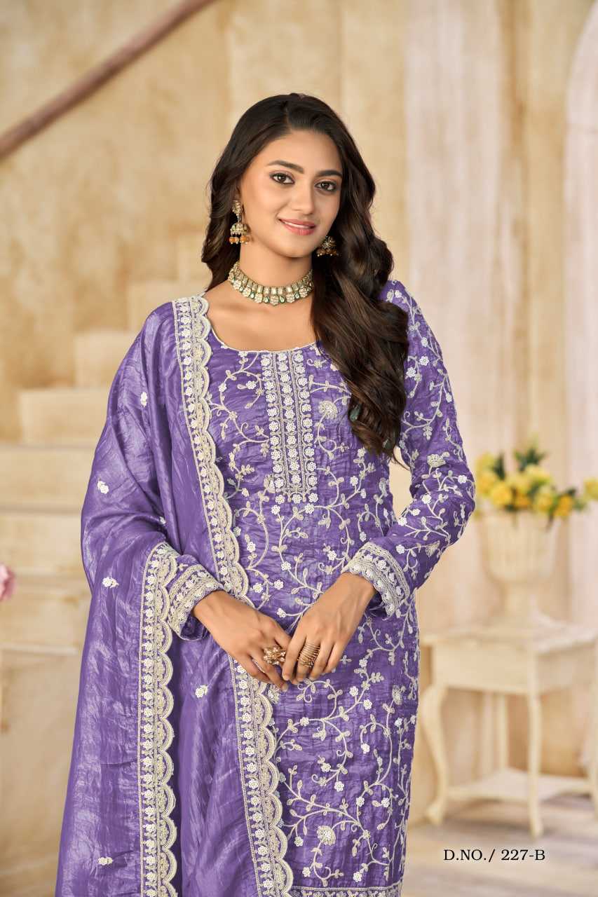 Organza  Embroidery Party wear suit