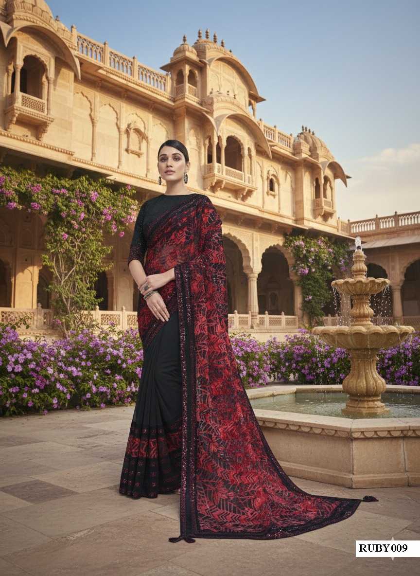 Organza RUBY Embroidered Saree