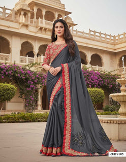 Organza RUBY Embroidered Saree
