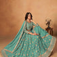 Organza  Embroidered Lehenga With Cancan
