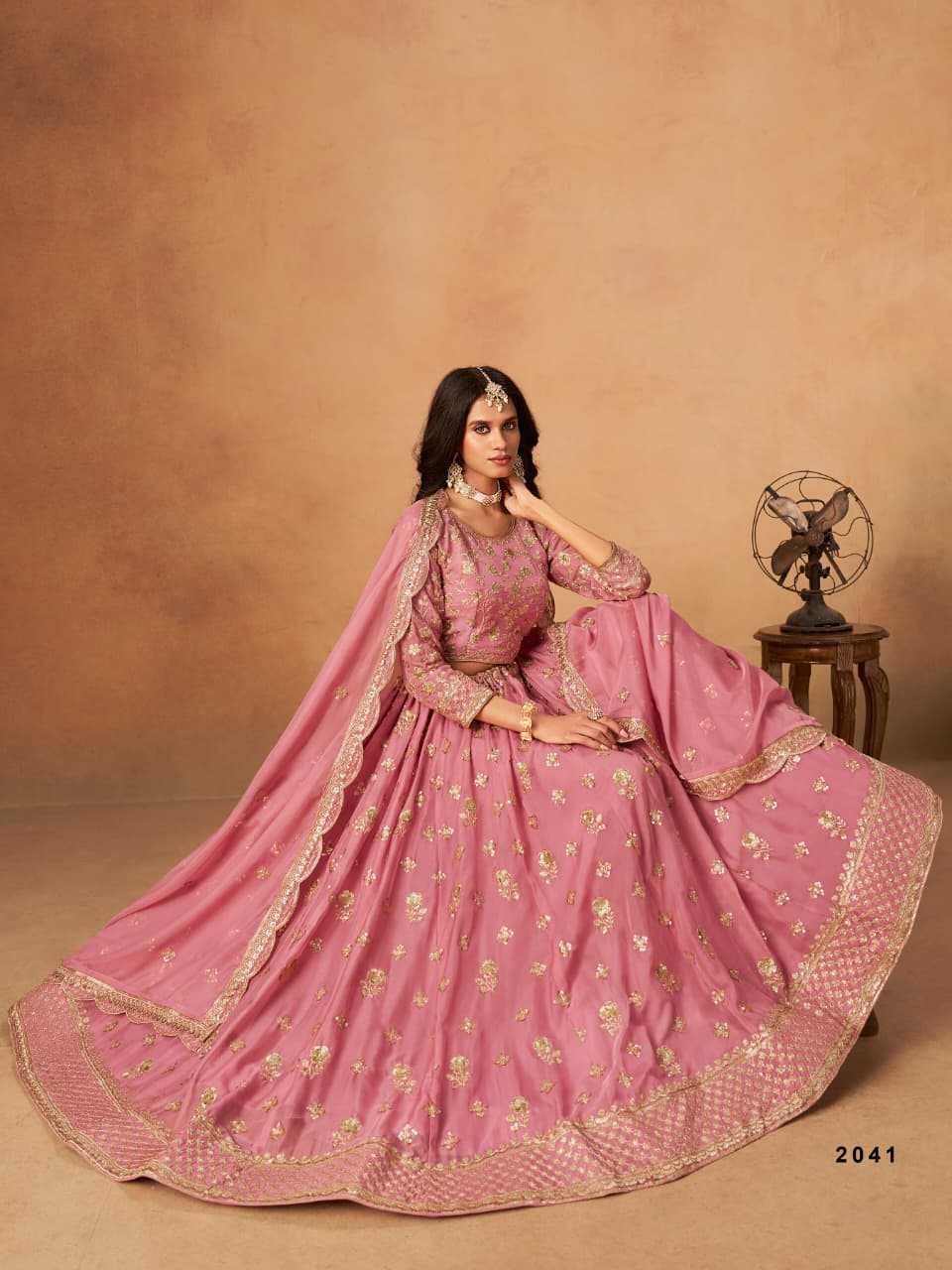 Organza  Embroidered Lehenga With Cancan
