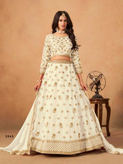 Organza  Embroidered Lehenga With Cancan