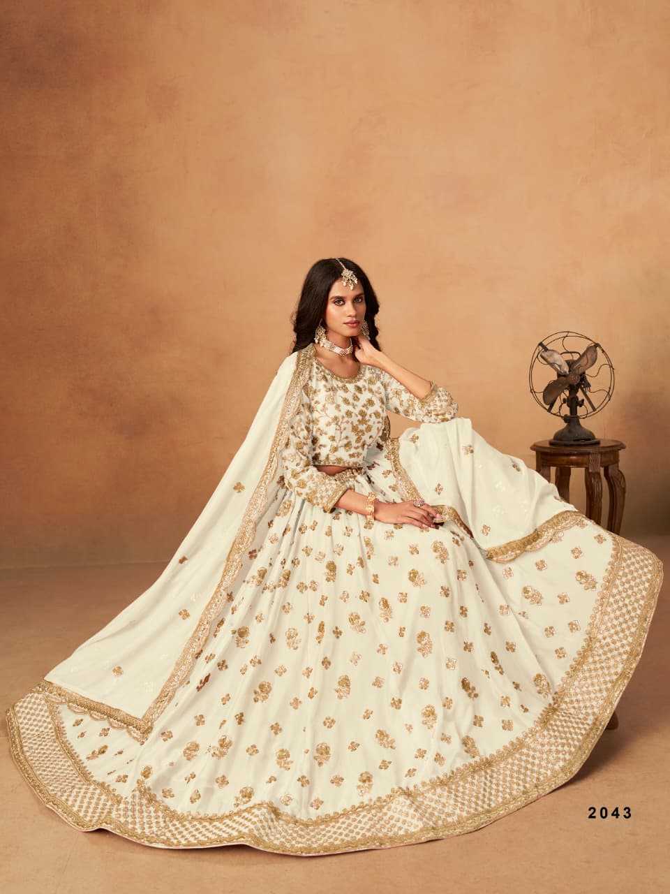 Organza  Embroidered Lehenga With Cancan