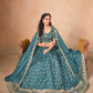 Organza  Embroidered  Sequins Lehenga