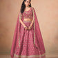 Organza  Embroidered  Sequins Lehenga