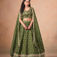 Organza  Embroidered  Sequins Lehenga