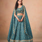 Organza  Embroidered  Sequins Lehenga