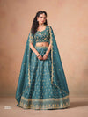 Organza  Embroidered  Sequins Lehenga