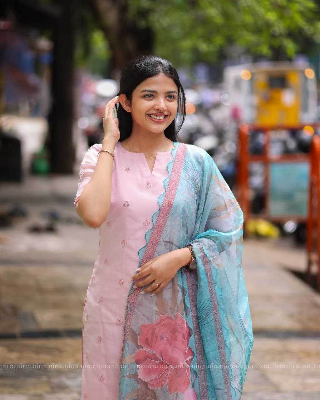 Organza Gulab Kurti and Duppata Suits & - MYLUXURY LANE ENTERPRISE