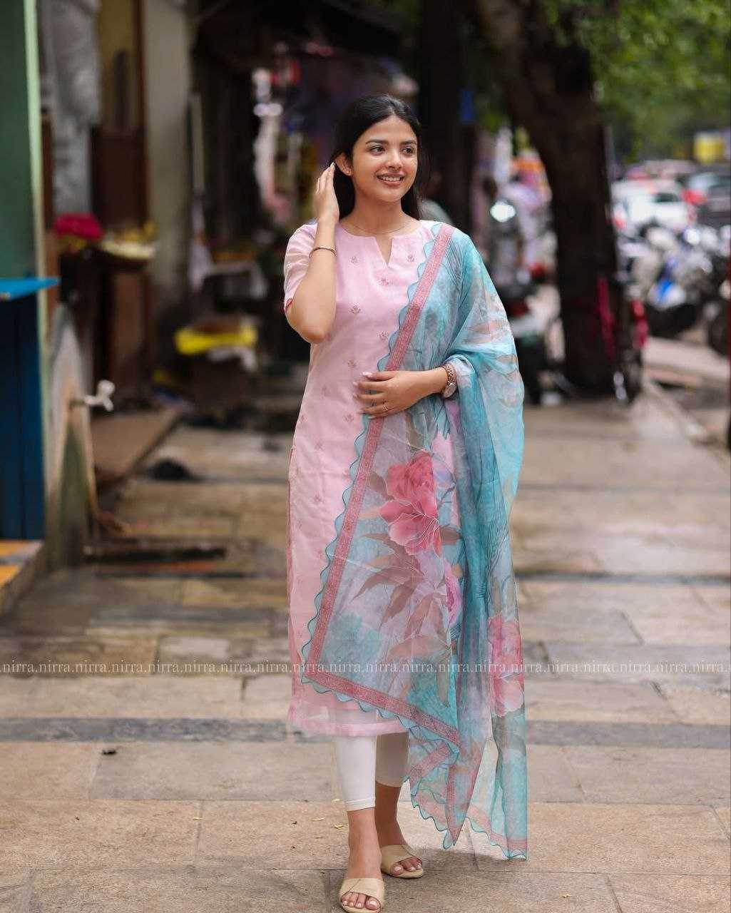 Organza Gulab Kurti and Duppata Suits & - MYLUXURY LANE ENTERPRISE