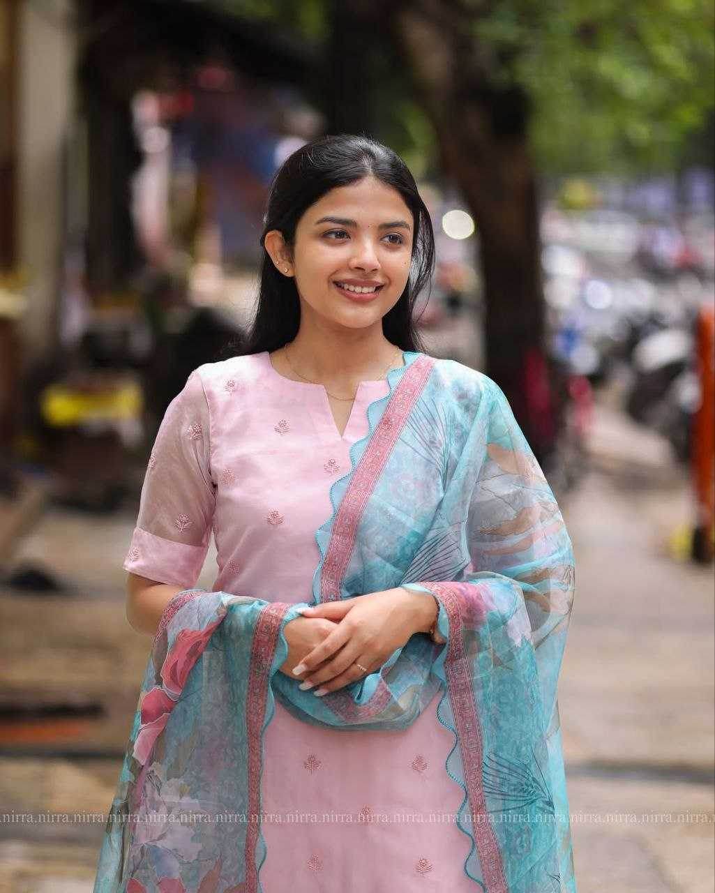 Organza Gulab Kurti and Duppata Suits & - MYLUXURY LANE ENTERPRISE