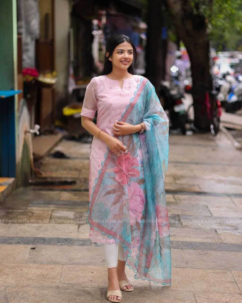 Organza Gulab Kurti and Duppata Suits & - MYLUXURY LANE ENTERPRISE