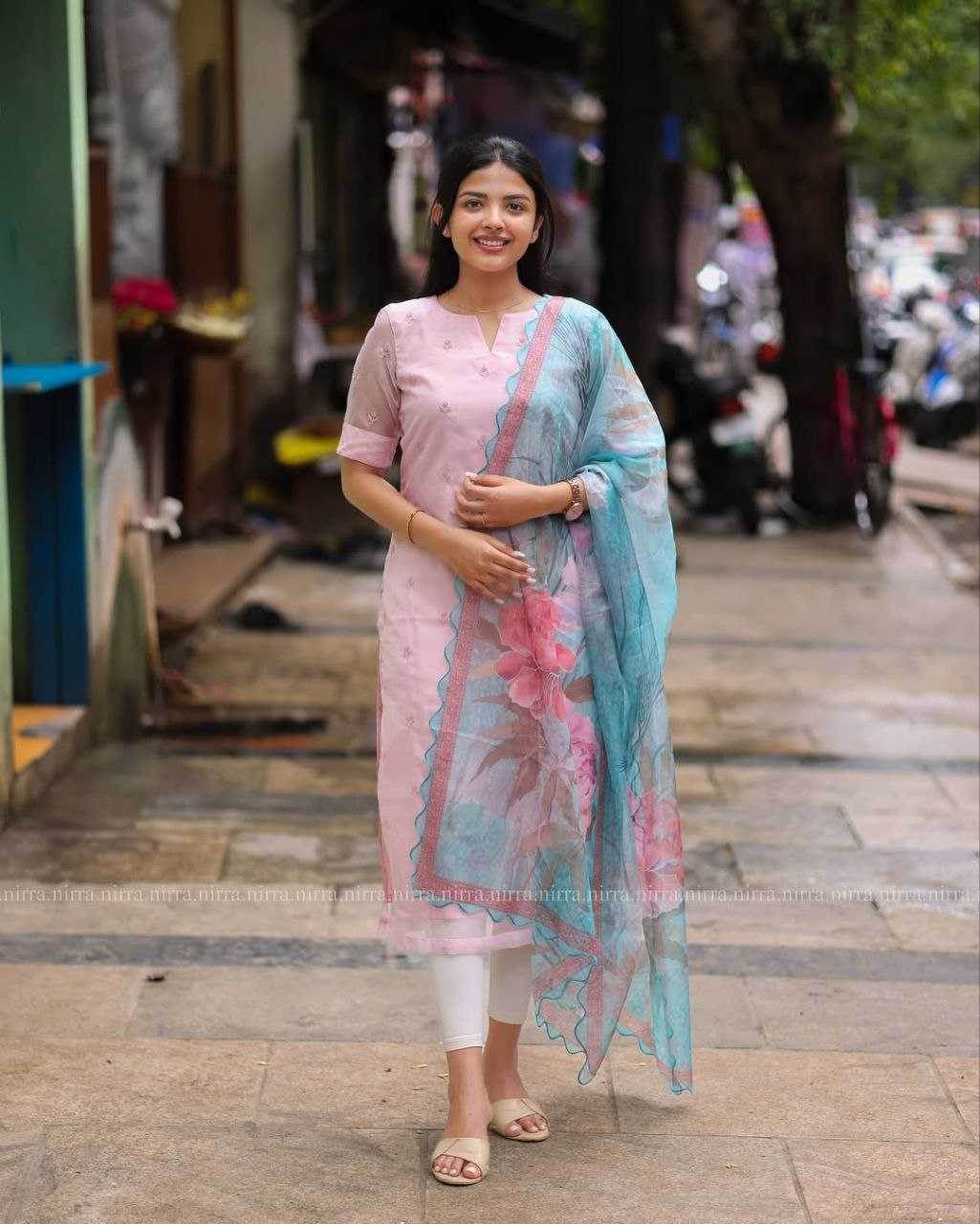 Organza Gulab Kurti and Duppata Suits & - MYLUXURY LANE ENTERPRISE