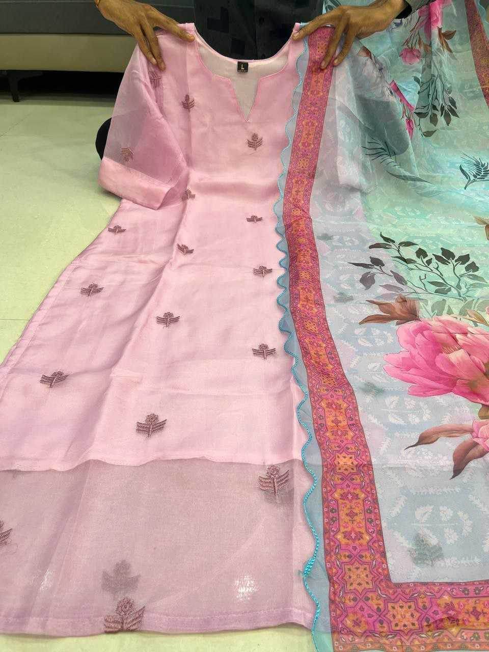 Organza Gulab Kurti and Duppata Suits & - MYLUXURY LANE ENTERPRISE