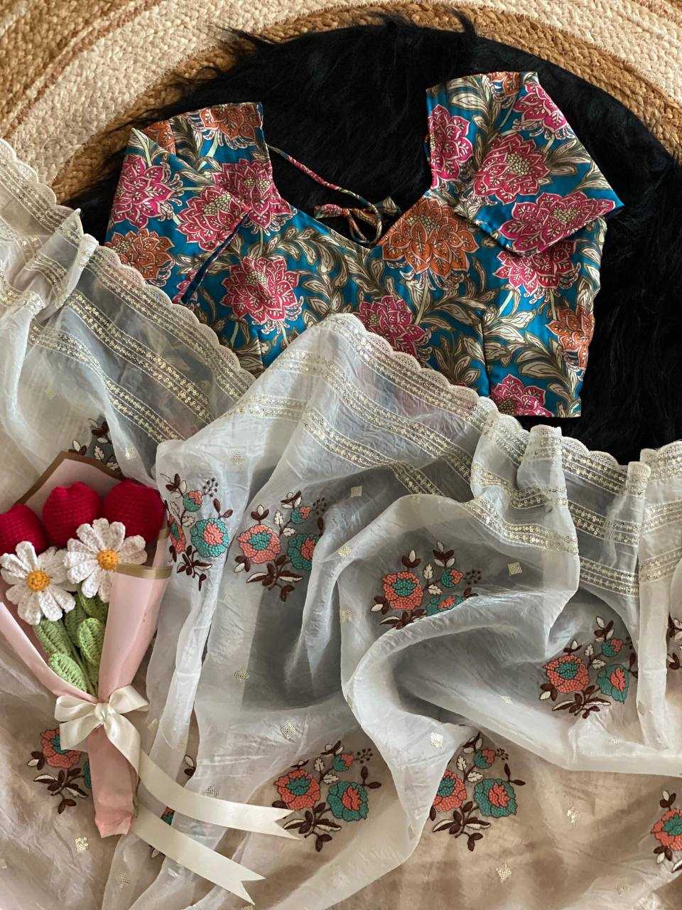 Organza  Sequin Sarees