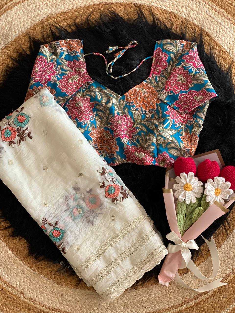 Organza  Sequin Sarees