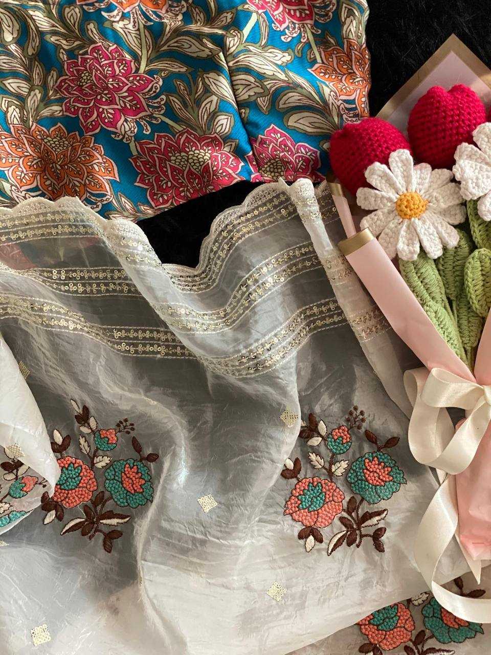 Organza  Sequin Sarees