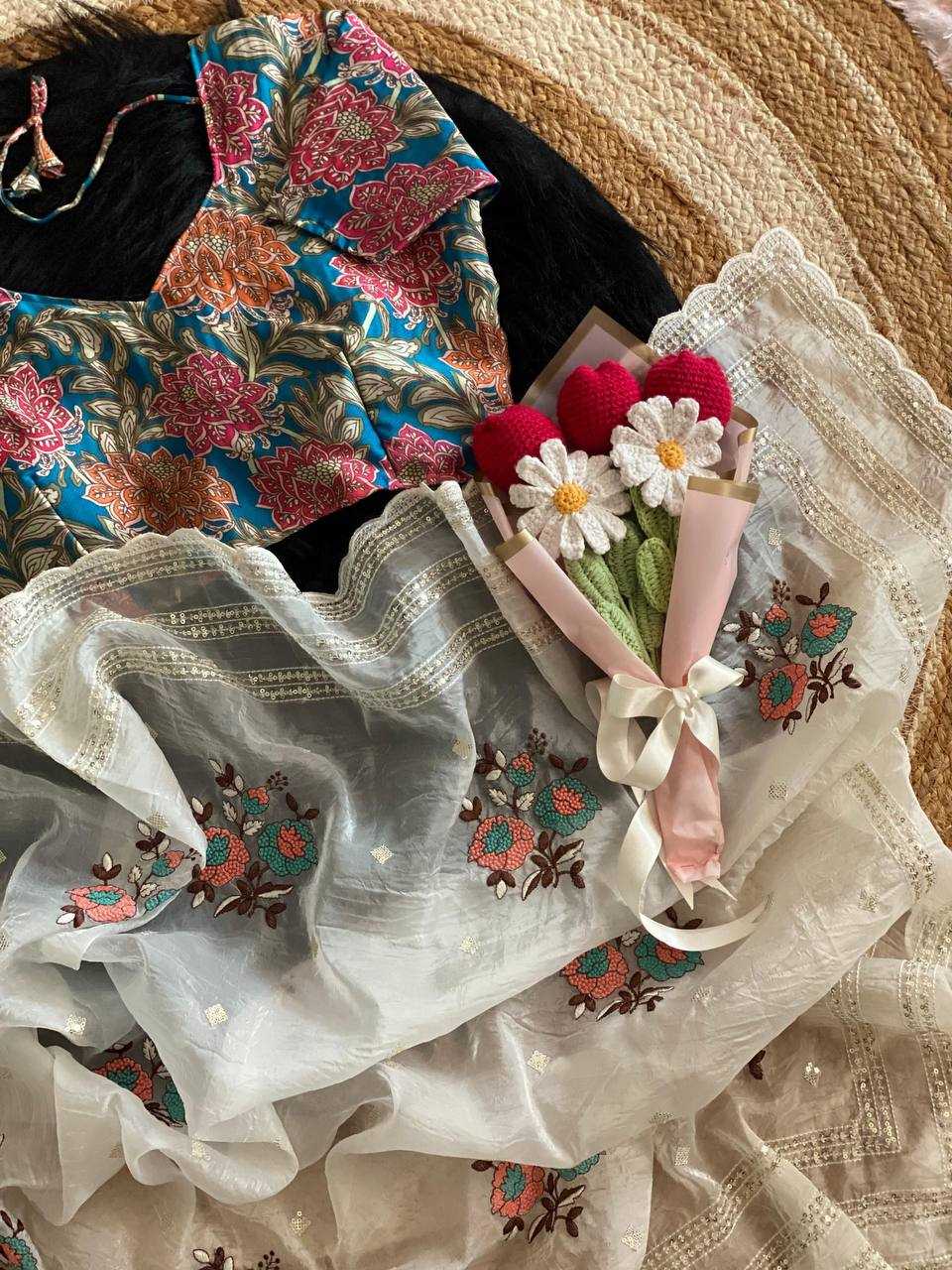 Organza  Sequin Sarees