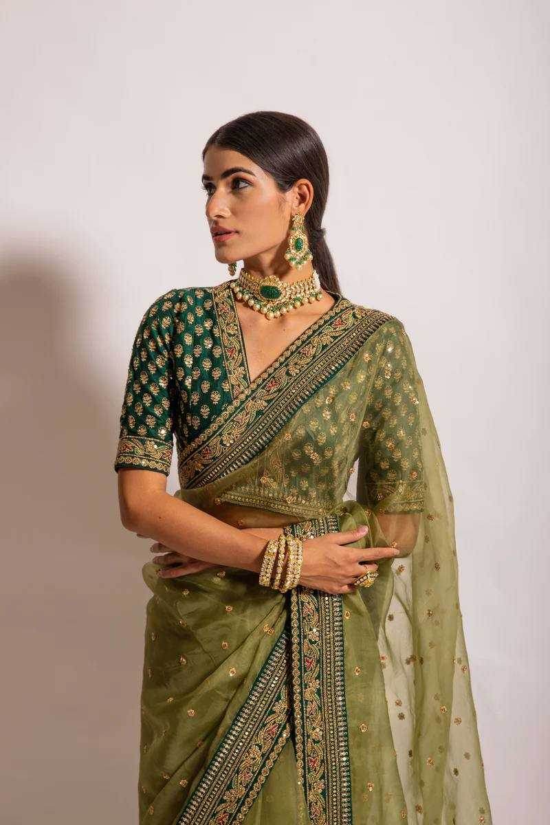 Organza Embroidered Saree - MYLUXURY LANE ENTERPRISE