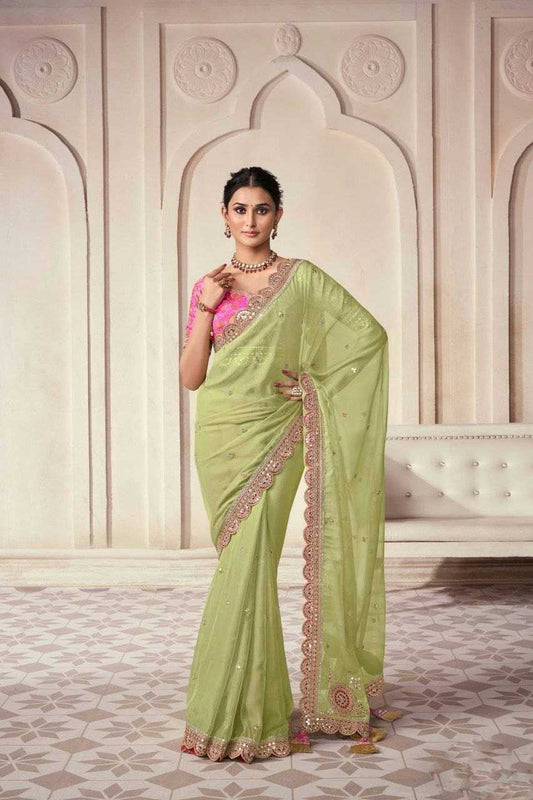 Organza  Designer Party Wear Saree