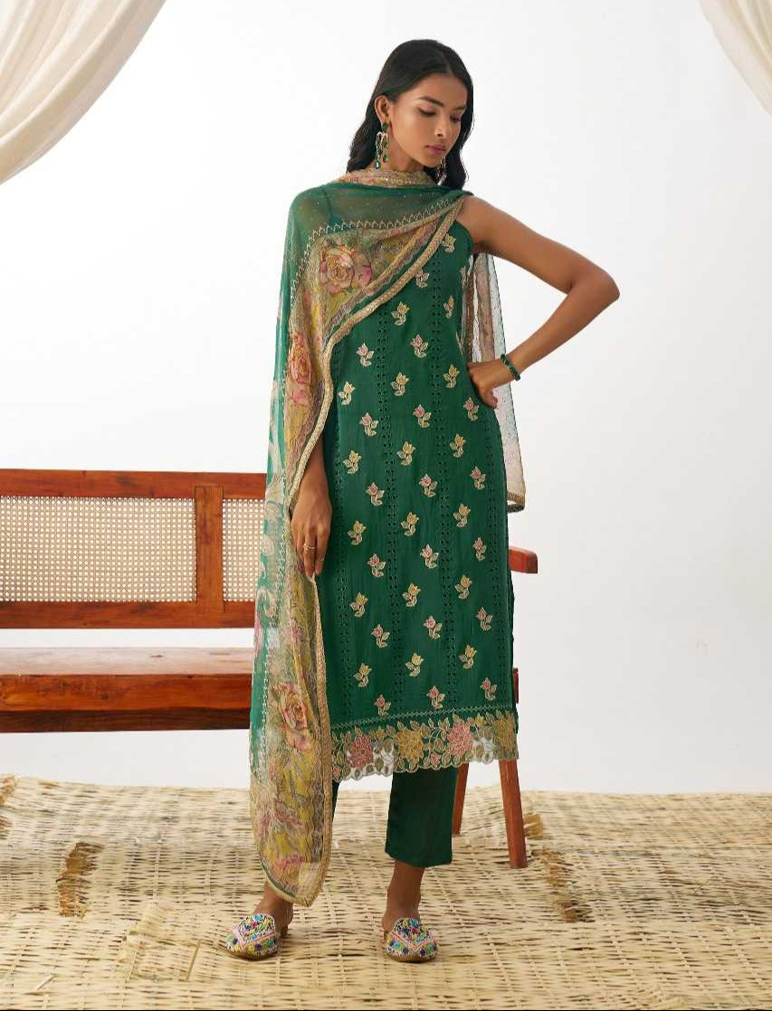 Organza   Ladies  Party wear suit