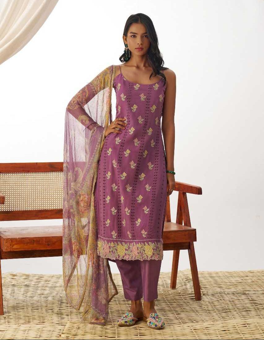 Organza   Ladies  Party wear suit