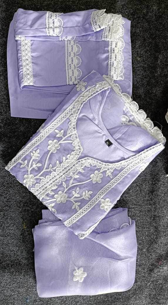 Organza Bottom With Dupatta Embroidery 3/4 Sleeve Kurti - MYLUXURY LANE ENTERPRISE