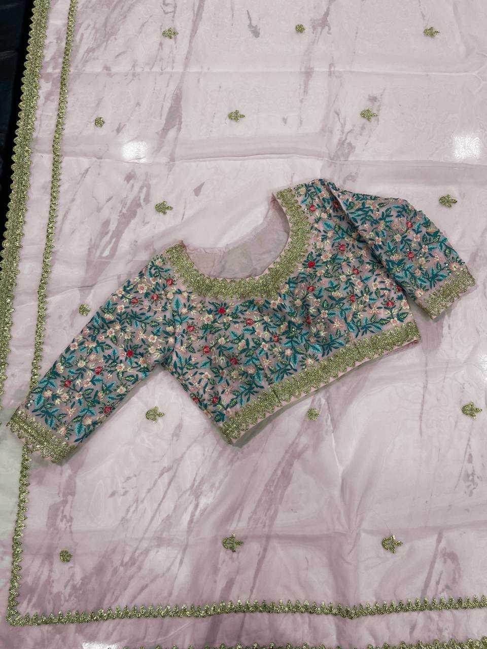 Organza Sequins Work Saree - MYLUXURY LANE ENTERPRISE