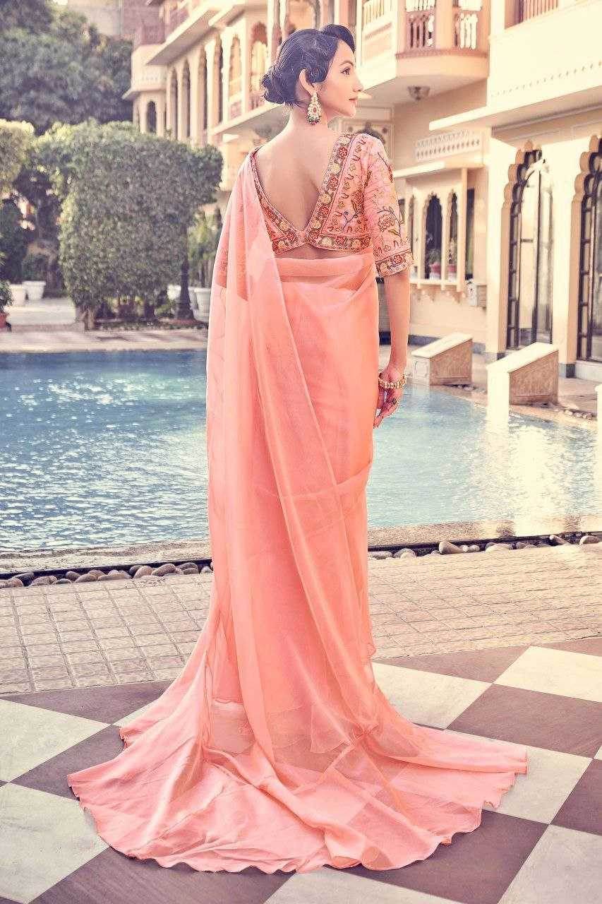 Organza Party Wear Saree - MYLUXURY LANE ENTERPRISE