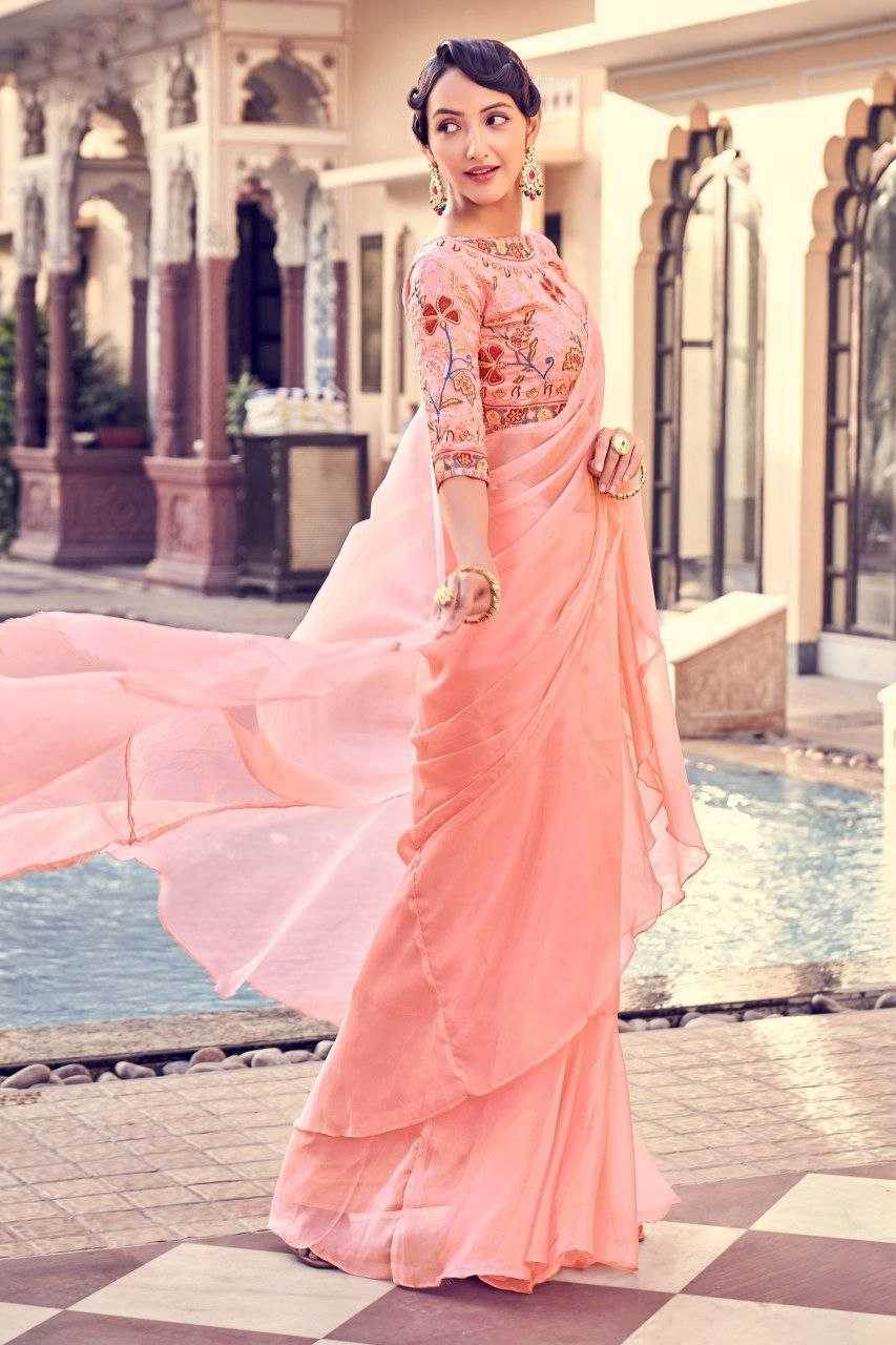 Organza Party Wear Saree - MYLUXURY LANE ENTERPRISE