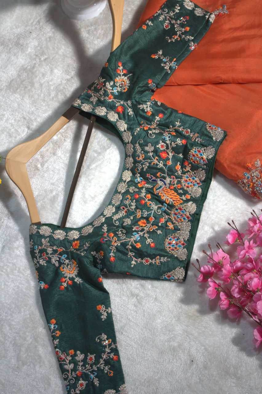 Organza Festive Collections Mirror Work Zari Sarees - MYLUXURY LANE ENTERPRISE