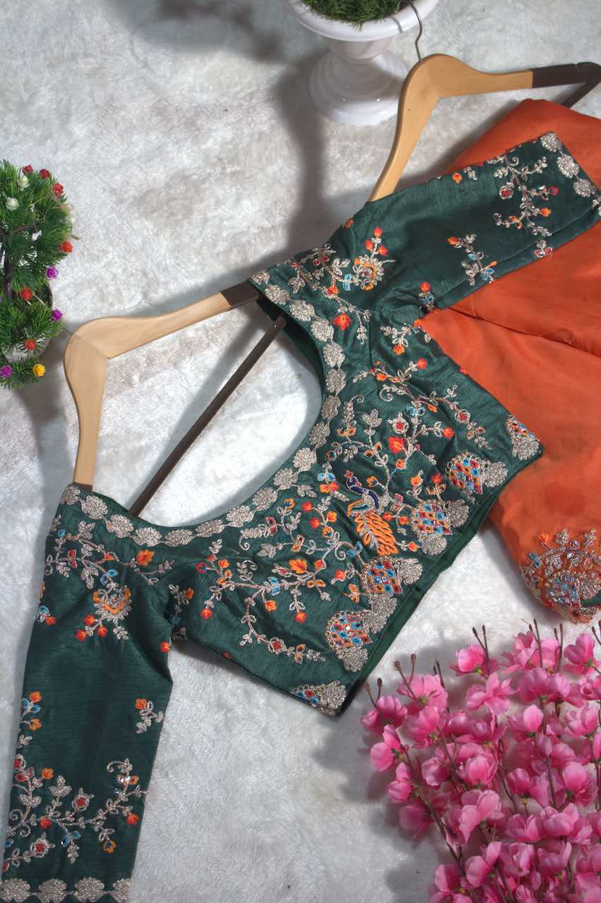 Organza Festive Collections Mirror Work Zari Sarees
