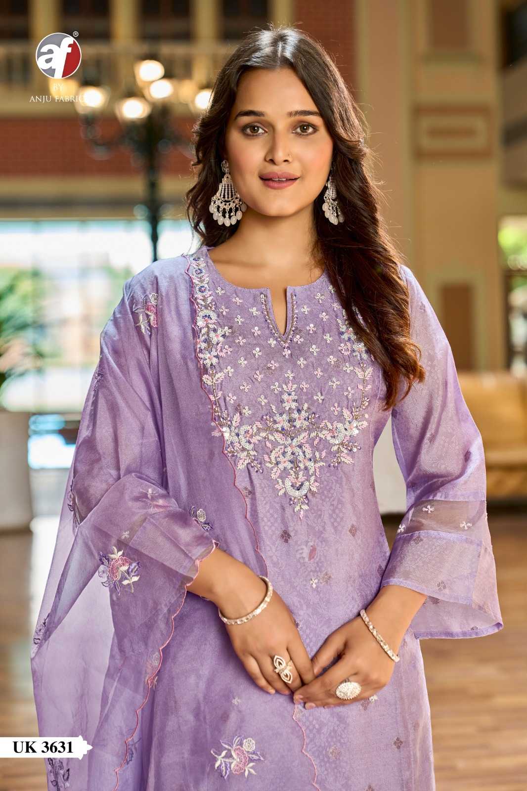 Organza Silk  Embroidery Party wear suit