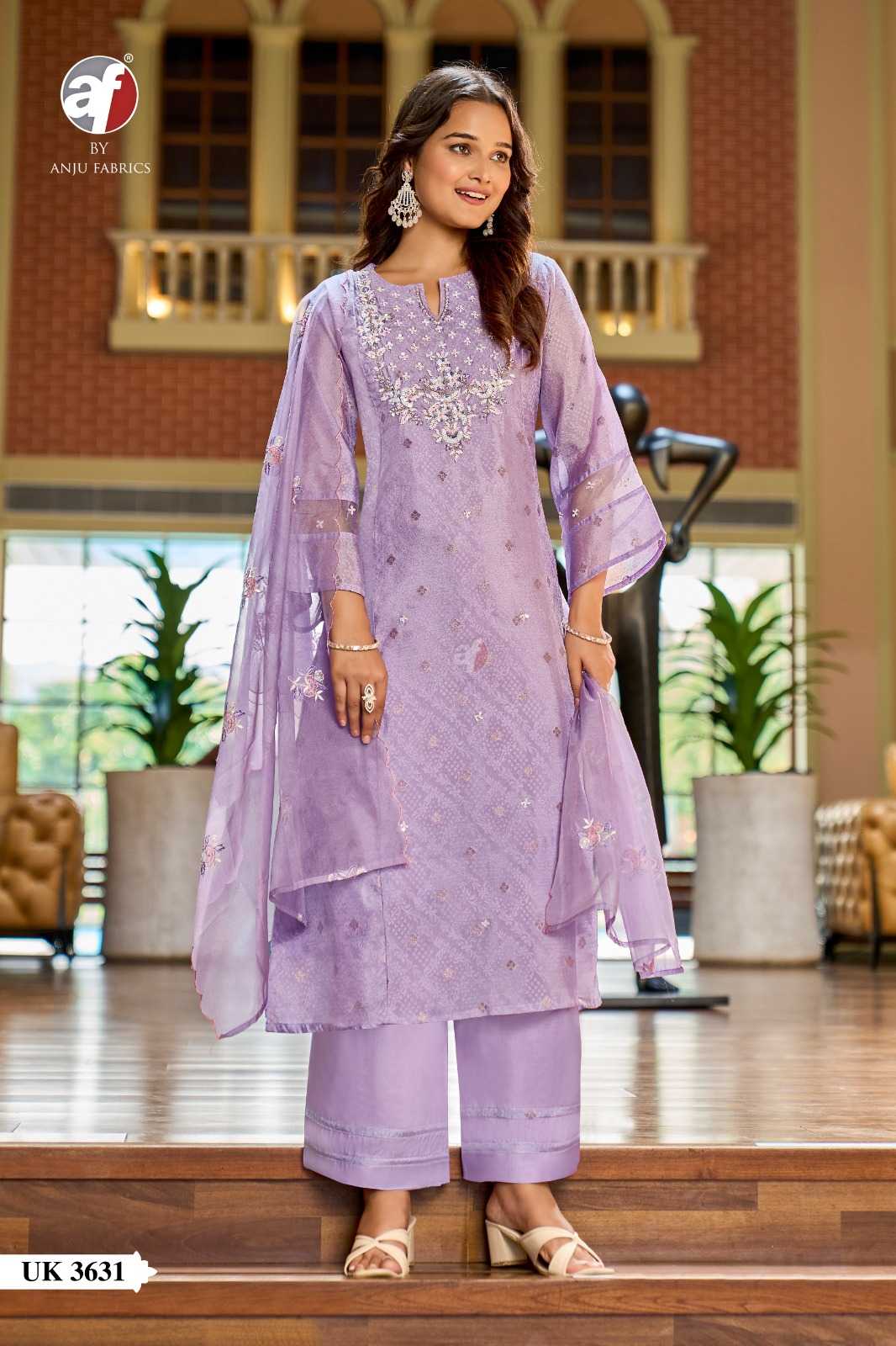 Organza Silk  Embroidery Party wear suit
