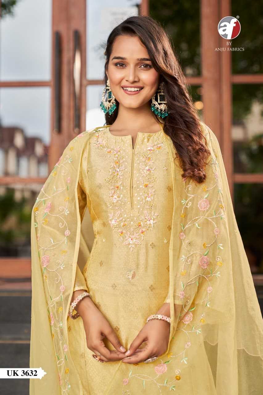 Organza Silk  Embroidery Party wear suit
