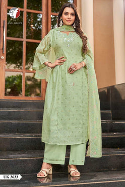 Organza Silk  Embroidery Party wear suit