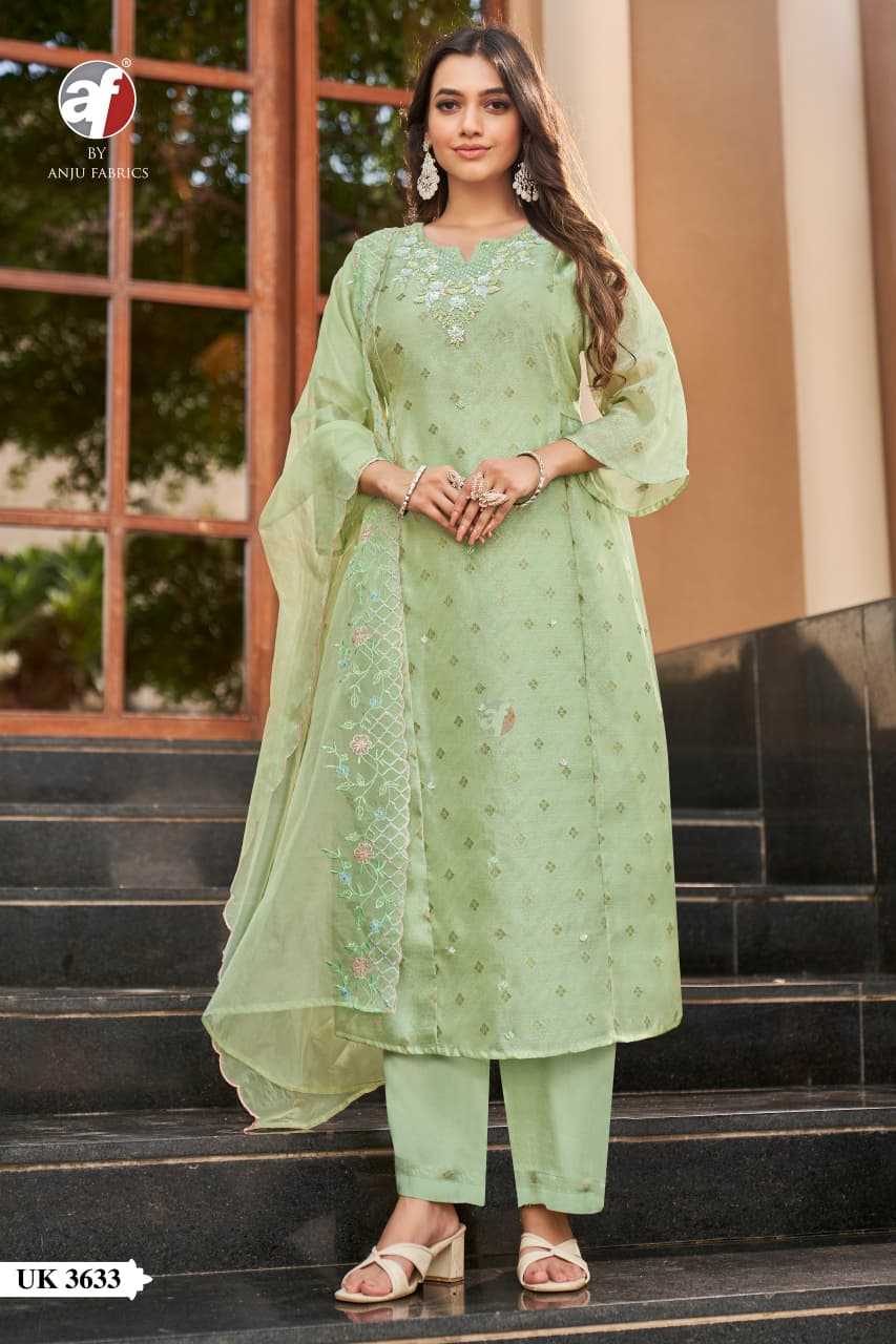 Organza Silk  Embroidery Party wear suit