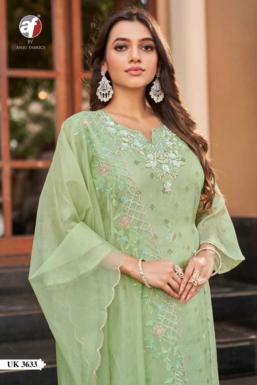 Organza Silk  Embroidery Party wear suit