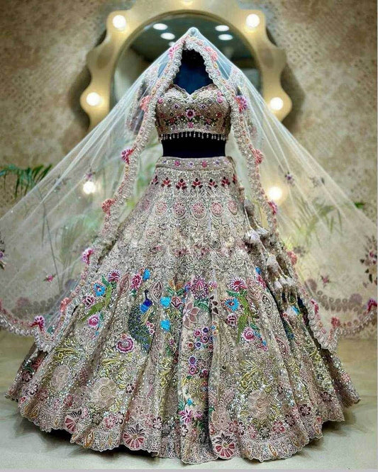 ORGANZA SILK EMBROIDERED SEQUINS WITH CANCAN LAHENGA - MYLUXURY LANE ENTERPRISE