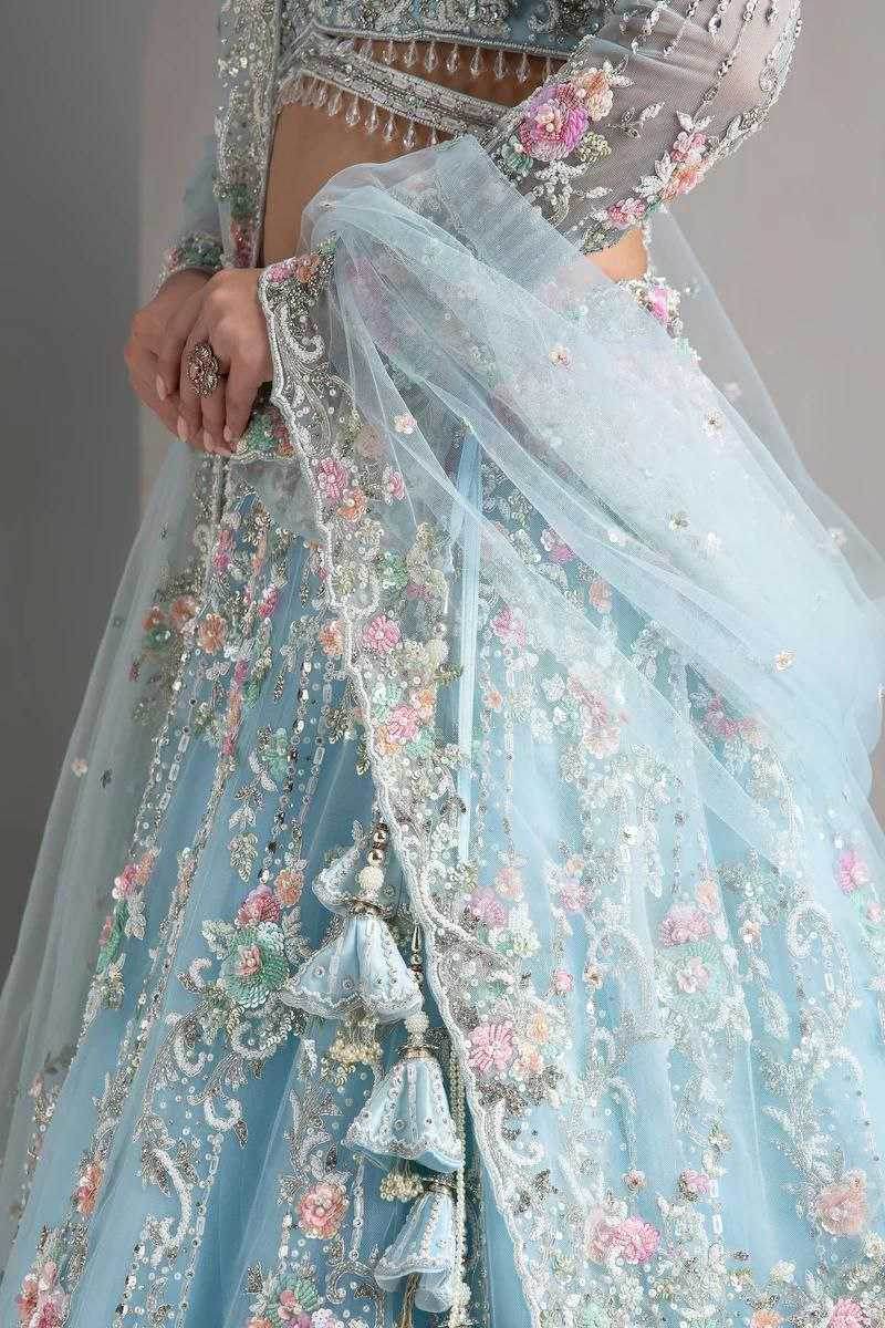 Organza Silk Designer Sequins Lehenga - MYLUXURY LANE ENTERPRISE