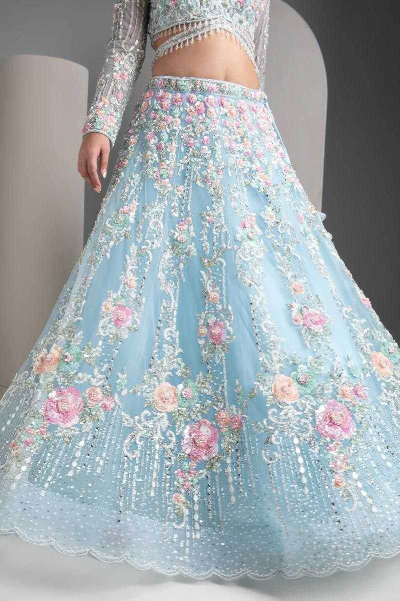 Organza Silk Designer Sequins Lehenga - MYLUXURY LANE ENTERPRISE