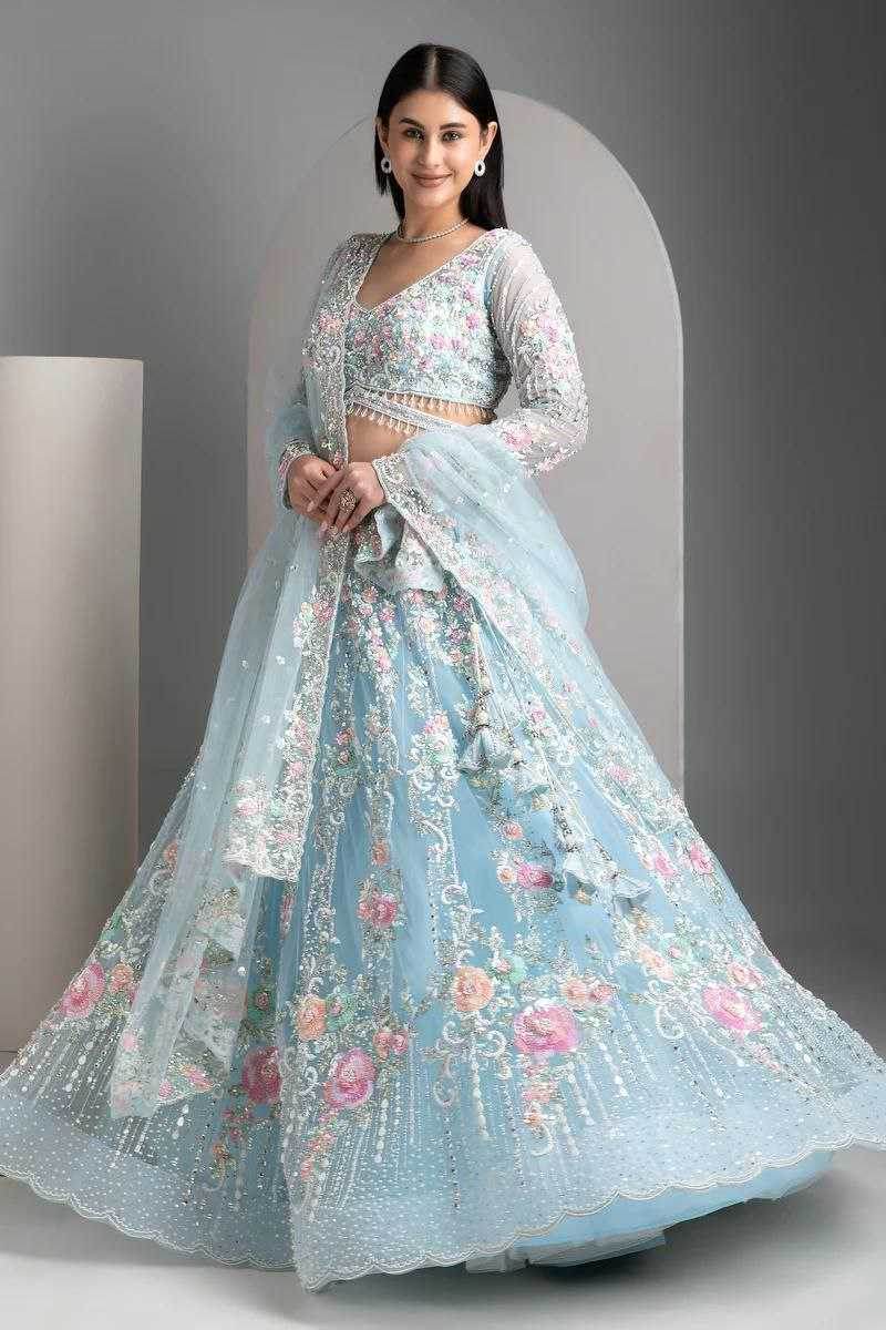 Organza Silk Designer Sequins Lehenga - MYLUXURY LANE ENTERPRISE