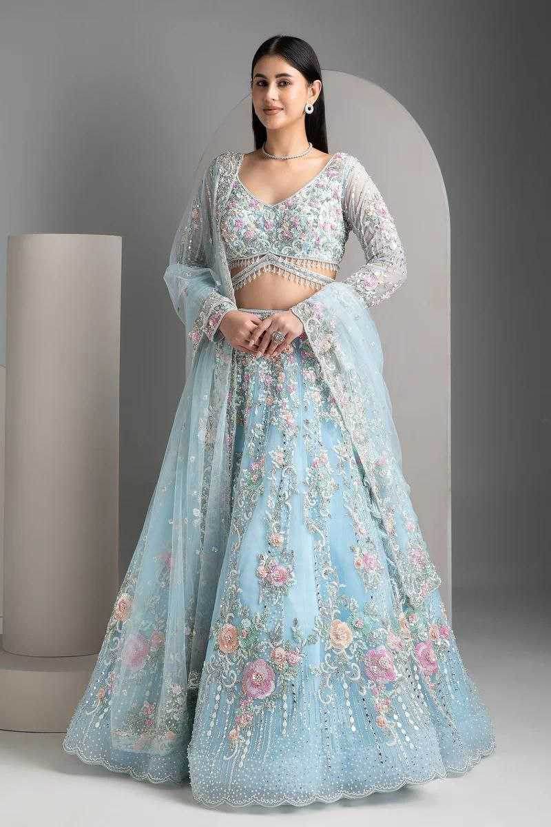 Organza Silk Designer Sequins Lehenga - MYLUXURY LANE ENTERPRISE