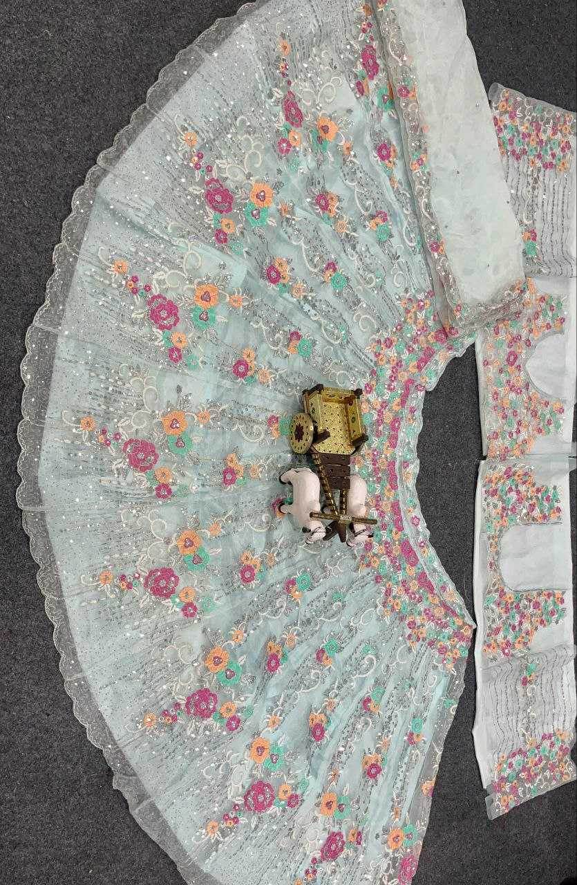 Organza Silk Designer Sequins Lehenga - MYLUXURY LANE ENTERPRISE