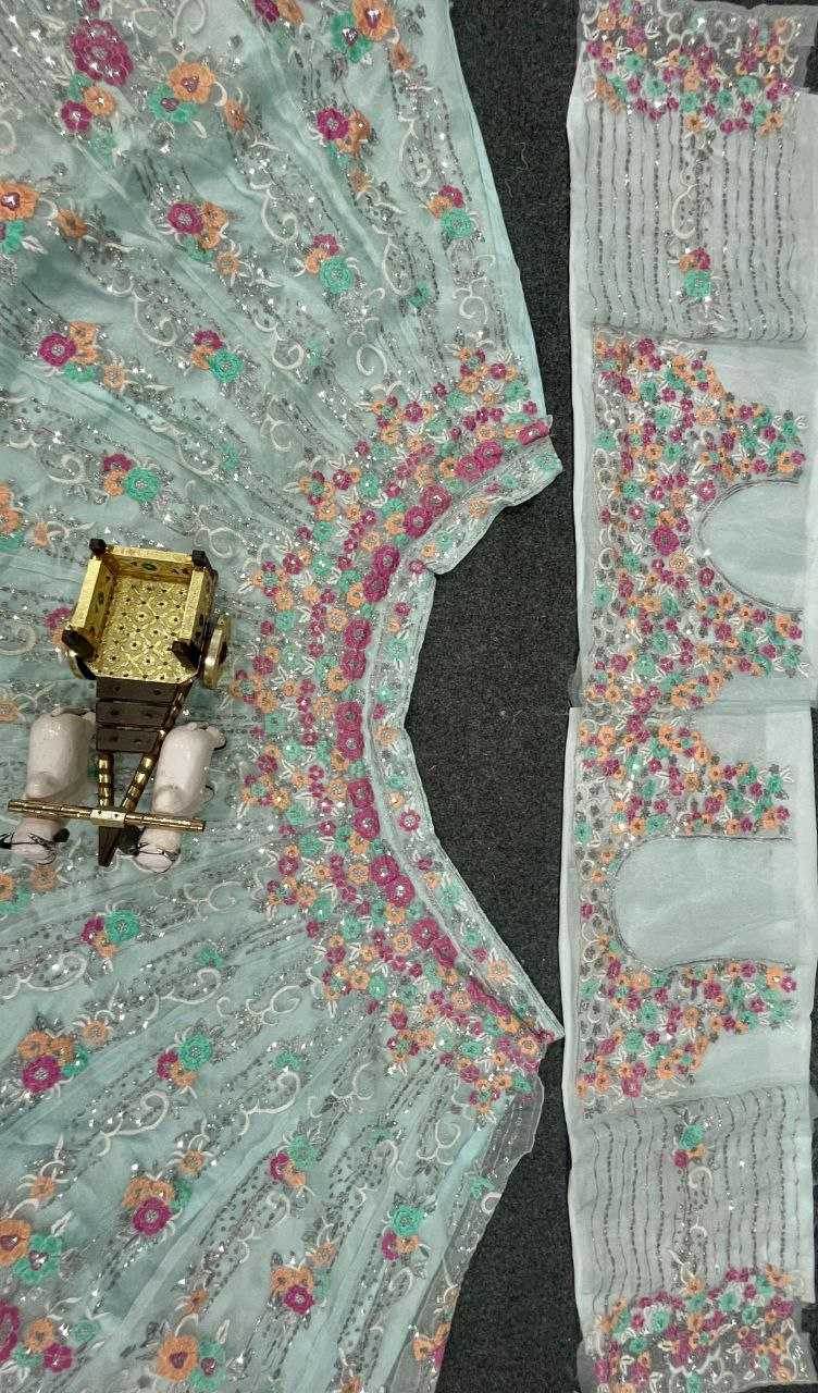 Organza Silk Designer Sequins Lehenga - MYLUXURY LANE ENTERPRISE