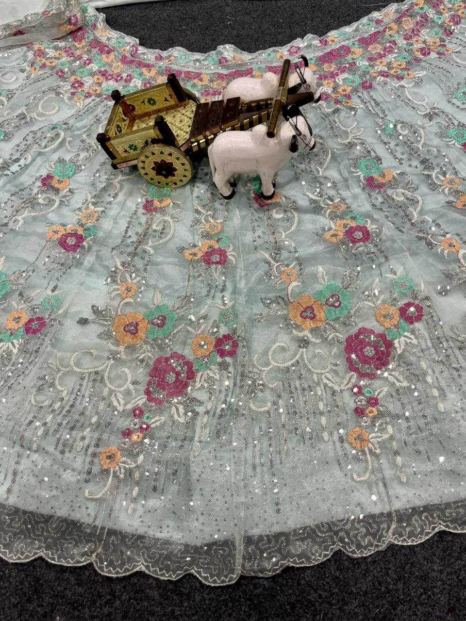 Organza Silk Designer Sequins Lehenga - MYLUXURY LANE ENTERPRISE