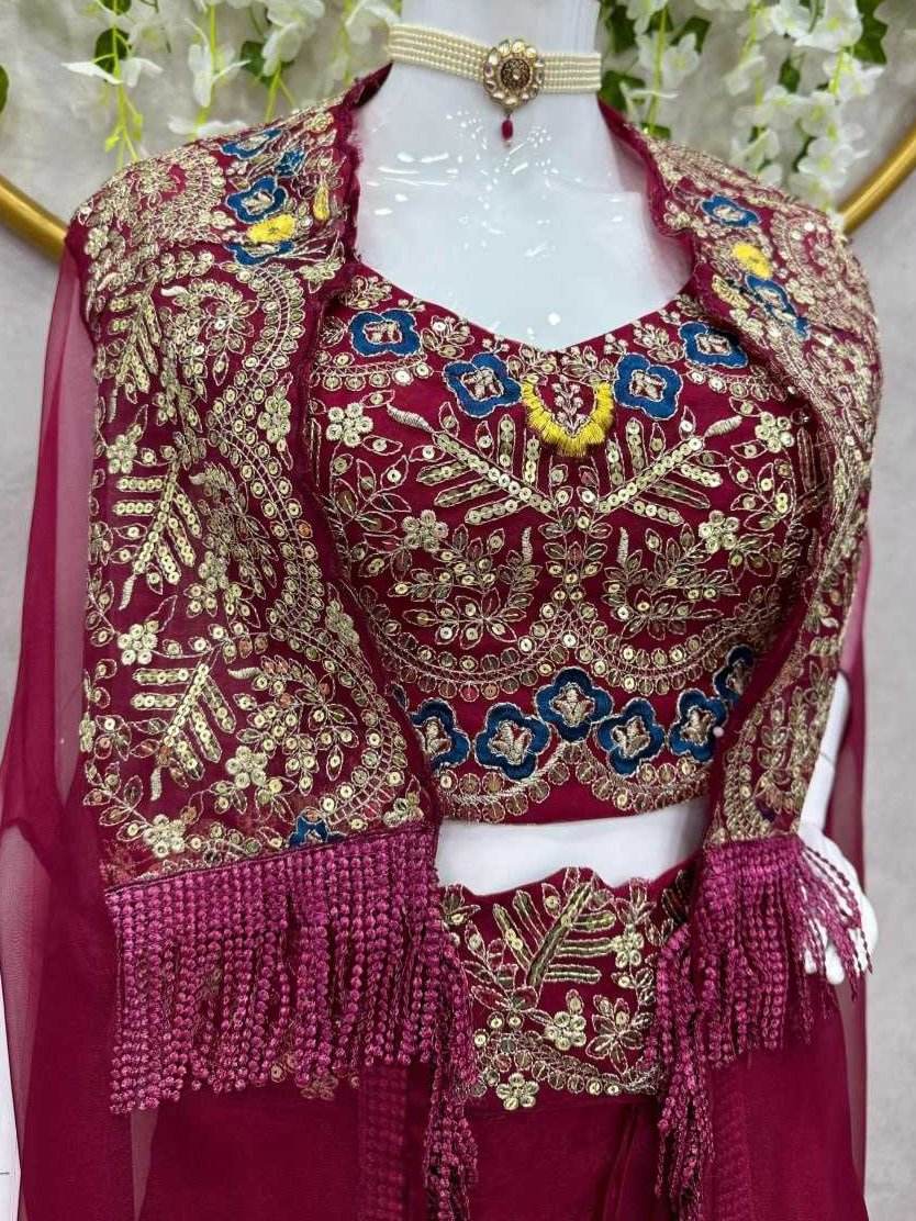INDO WESTERN LADIES SILK PARTY WEAR WEDDING DHOTI SALWAR SUITS - MYLUXURY LANE ENTERPRISE