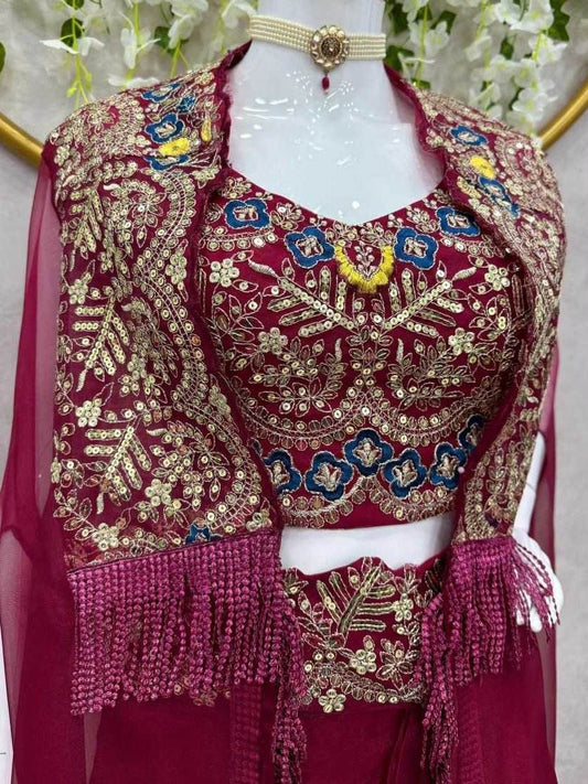 INDO WESTERN LADIES SILK PARTY WEAR WEDDING DHOTI SALWAR SUITS - MYLUXURY LANE ENTERPRISE