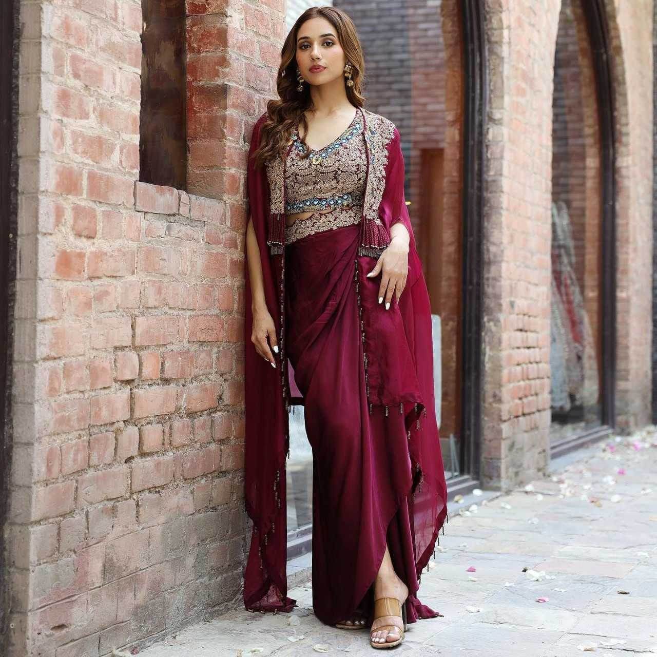 INDO WESTERN LADIES SILK PARTY WEAR WEDDING DHOTI SALWAR SUITS - MYLUXURY LANE ENTERPRISE